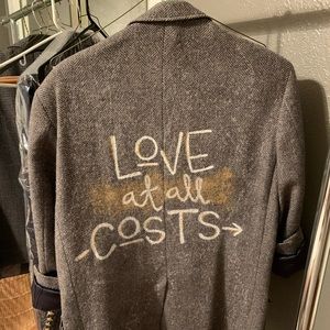 Hand painted oversized blazer, trendy and fun